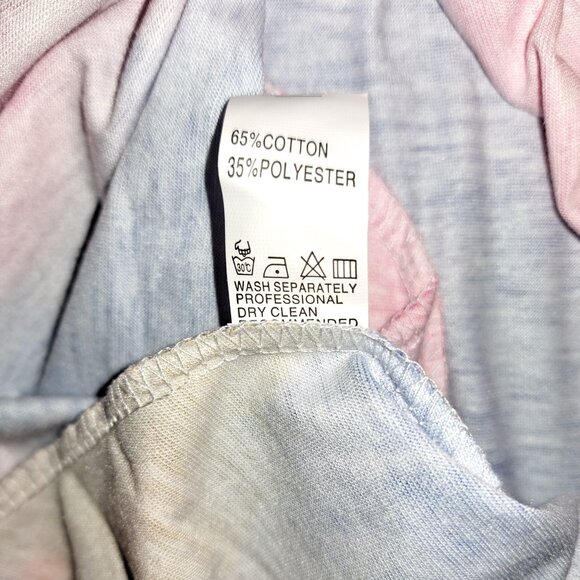 NWT Oversized Gradient Print Short Sleeve Rainbow Tie Dye Loose Casual Mini Dres - Picture 4 of 10